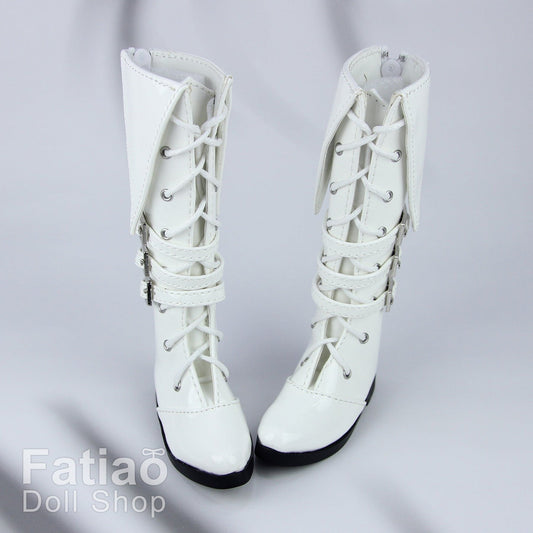 【Fatiao Doll Shop】020 side-heeled boots white/BJD 4 points MSD