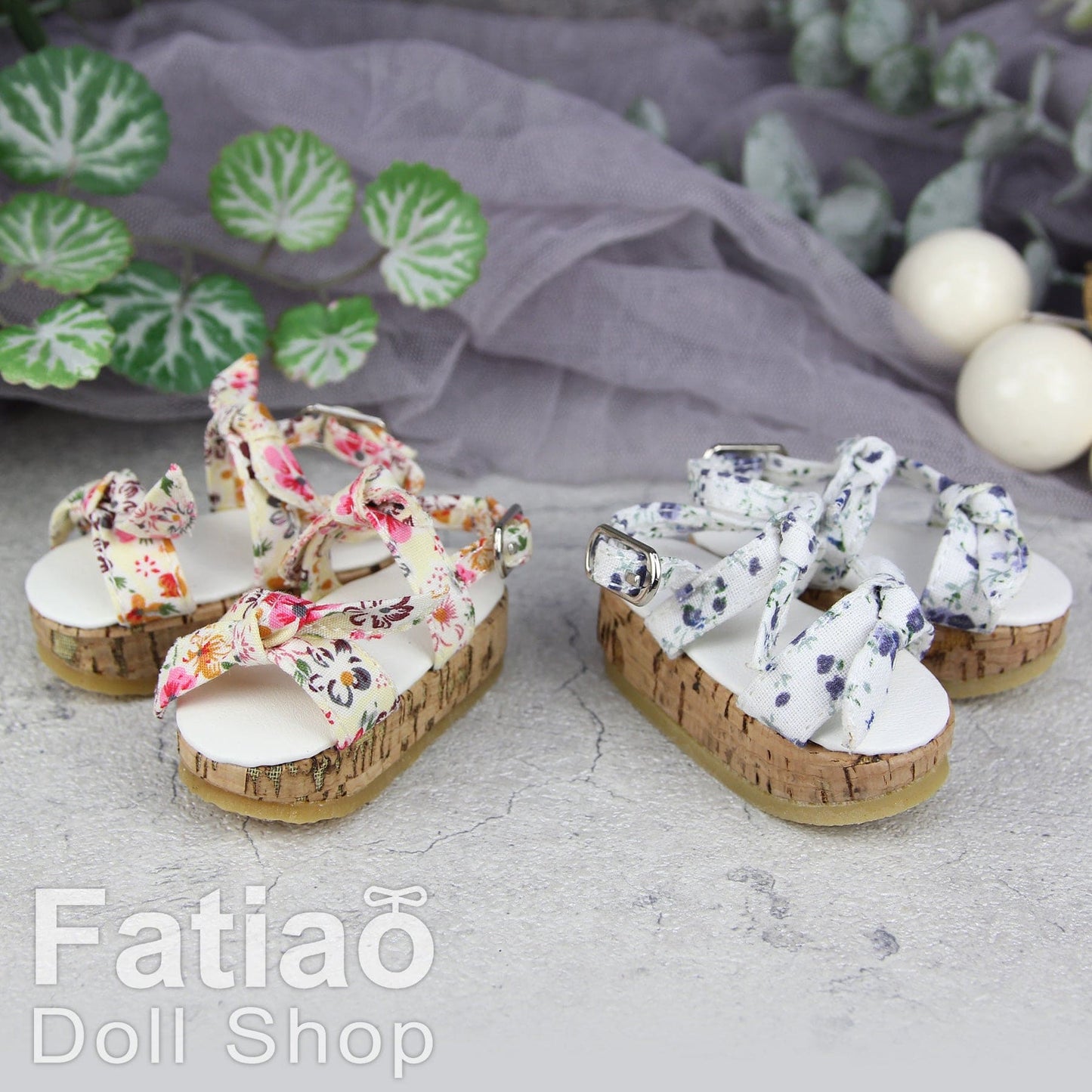【Fatiao Doll Shop】厚底碎花涼鞋 S63 多色 / BJD 4分 MSD MDD AngelPhilia - 紀物書館+JiWu Bookstore