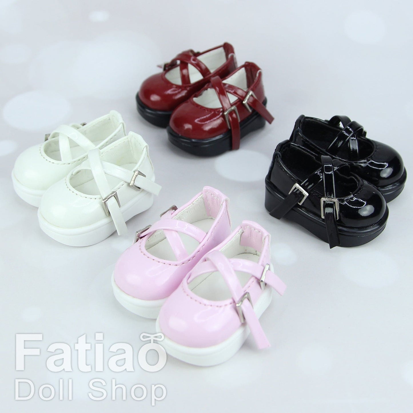 【Fatiao Doll Shop】クロスバックル厚底ドールシューズ B01 マルチカラー/BJD 6点 YoSD iMda 3.0