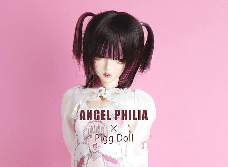【Angel Philia】Pigg Doll 聯名款 假髮 6吋 雙辮子短鮑勃 - 紀物書館+JiWu Bookstore