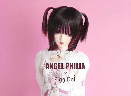 【Angel Philia】Pigg Doll 聯名款 假髮 6吋 雙辮子短鮑勃 - 紀物書館+JiWu Bookstore