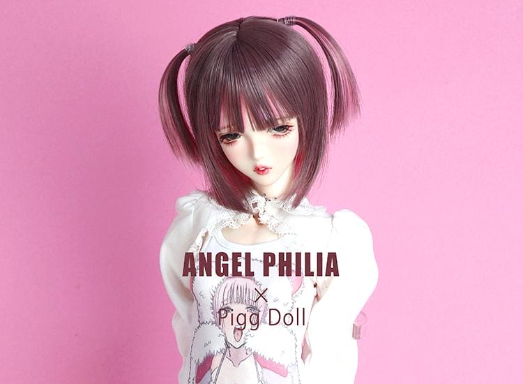 【Angel Philia】Pigg Doll 聯名款 假髮 6吋 雙辮子短鮑勃 - 紀物書館+JiWu Bookstore