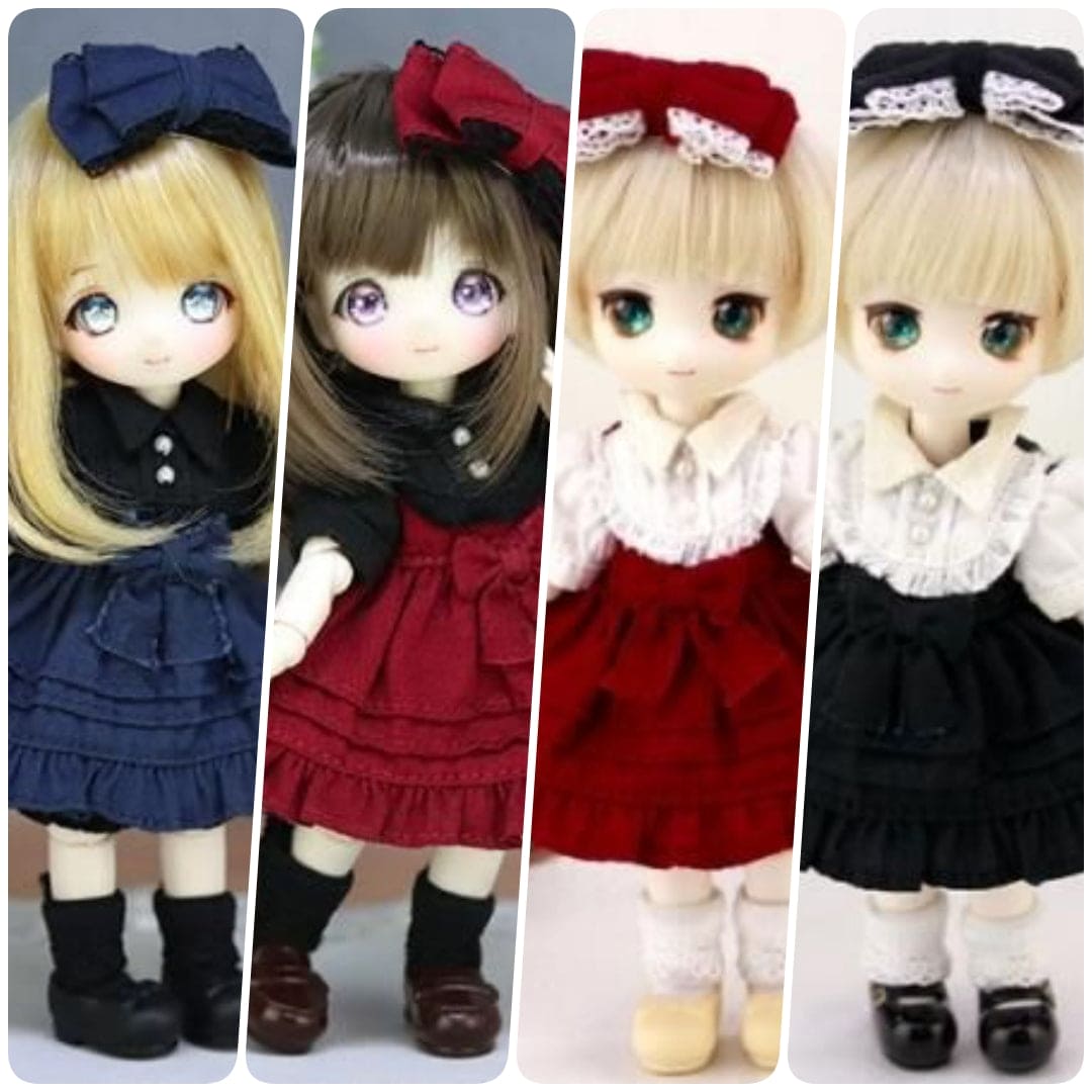 【DOLLCE】蝴蝶結洋裝 多色/ OBITSU OB11 Azone P妹 P體 picconeemo 黏土娃 - 紀物書館+JiWu Bookstore