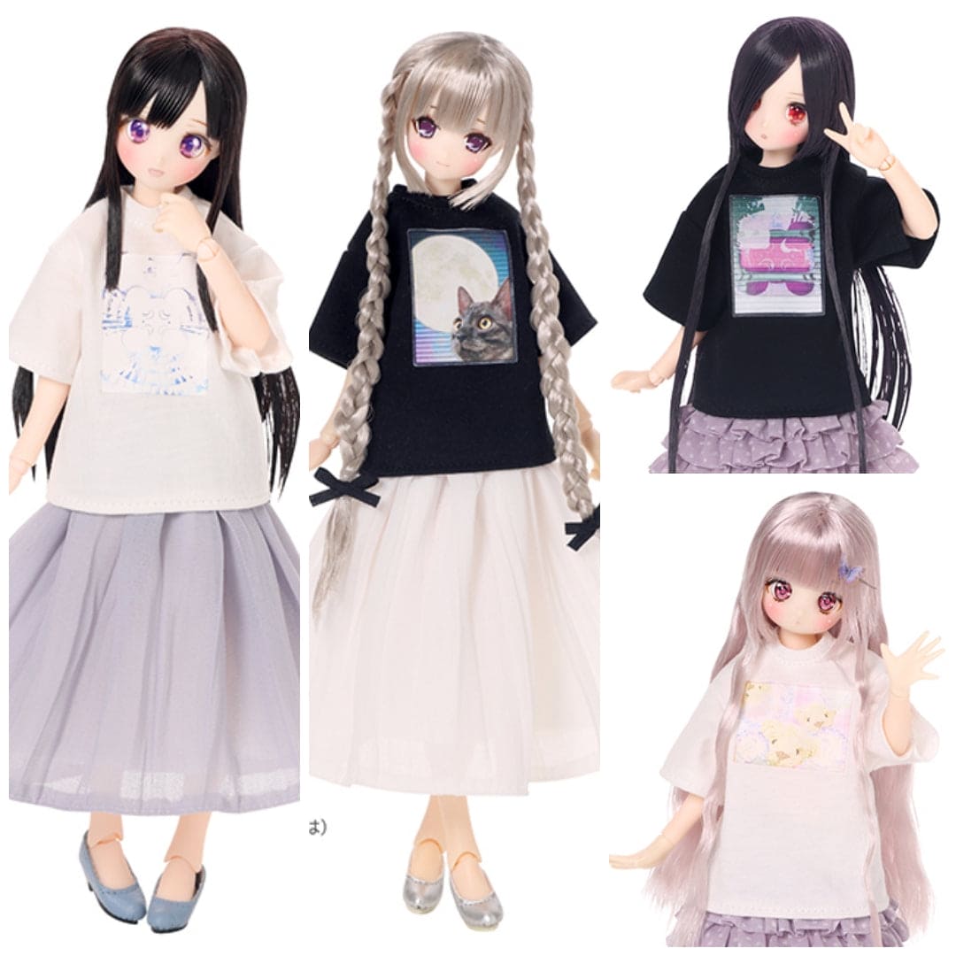 【AZONE】ワイドバージョンTシャツ マルチカラー/AZONE ピュアニーモ OB22 OB24 ブライス モモコ