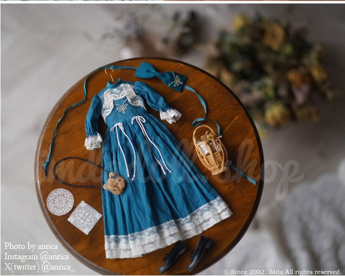 【anrica】蕾絲湖水綠洋裝套組 預購 / iMda 2.7 27cm 1/6 Blythe 藍豆豆