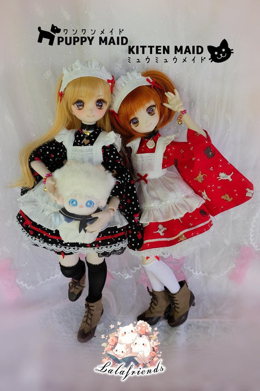 【Lala friends】Kitten & Puppy maid 4分女僕服飾套組 / BJD 4分 MDD MSD 熊妹 iMda 4.3
