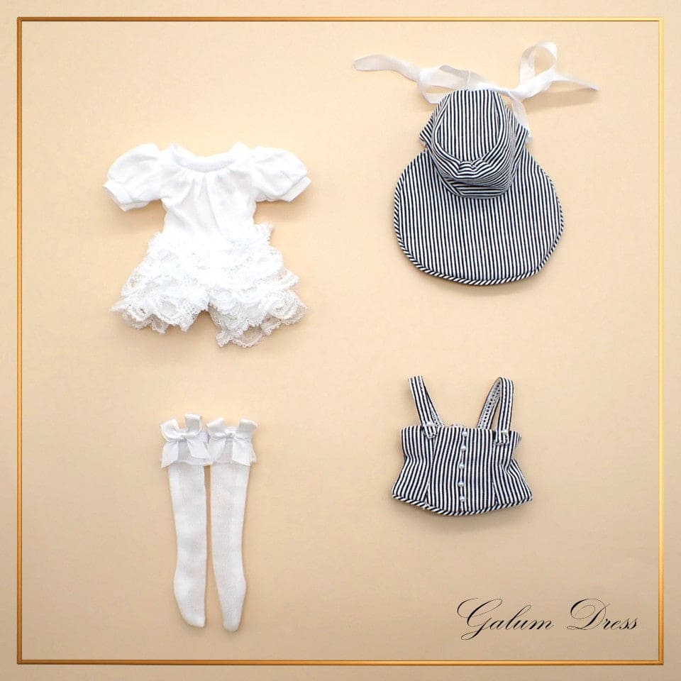 【Licca Castle】Galum Collection 8 荷葉邊連身褲組 / 22cm Pureneemo OB22 ruruko