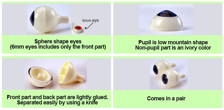 【PARABOX】壓克力眼 擬真 10mm / KUMUKUKU OB11 - 紀物書館+JiWu Bookstore