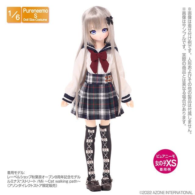 【AZONE】蝴蝶結緞帶印花襪套組 兩色 / pureneemo ruruko OB22 OB24 momoko 六分之一男子圖鑑 Blythe 預購