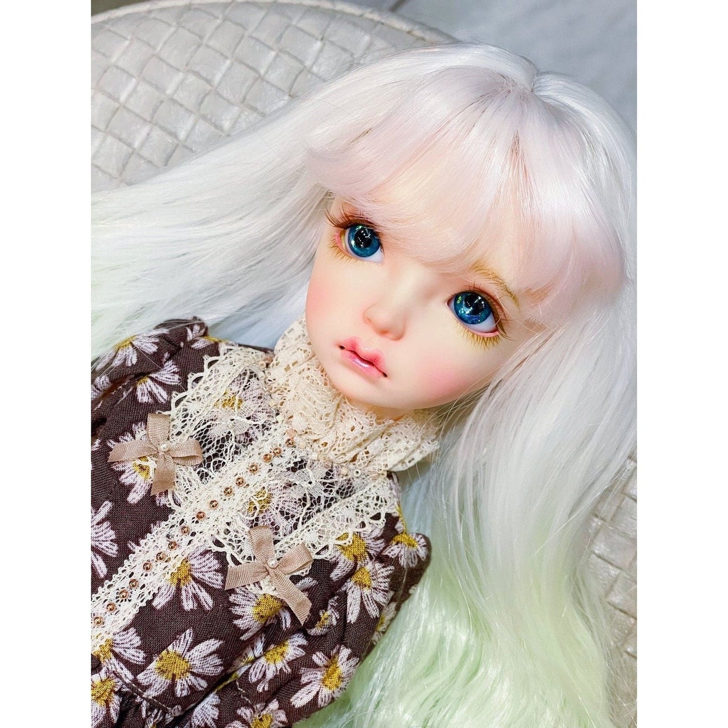 【Dear My Lady】半樹脂閃眼 海洋寶藏 灰銀瞳 / 14mm BJD 6分 4分 iMda4.3