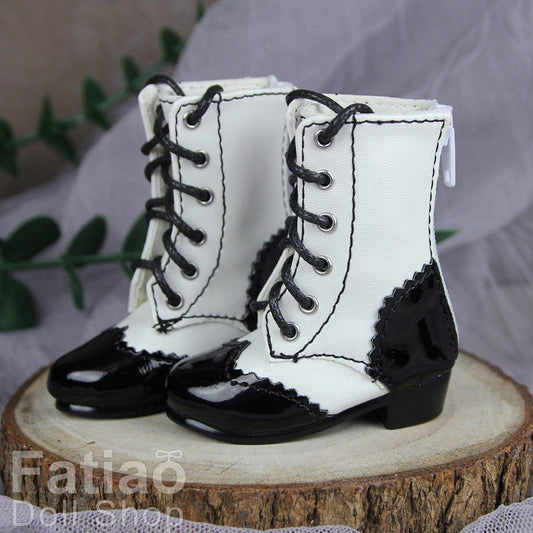 【Fatiao Doll Shop】雕花拼色短靴 多色 BJD MSD MDD