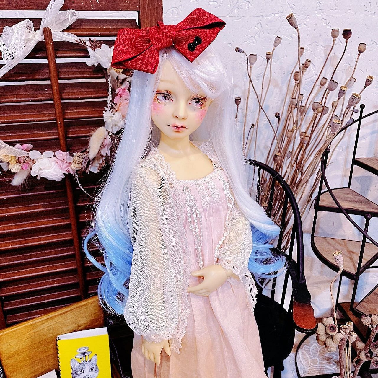 【Fatiao Doll Shop】FWS- 娃用假髮 藍白 BJD DD