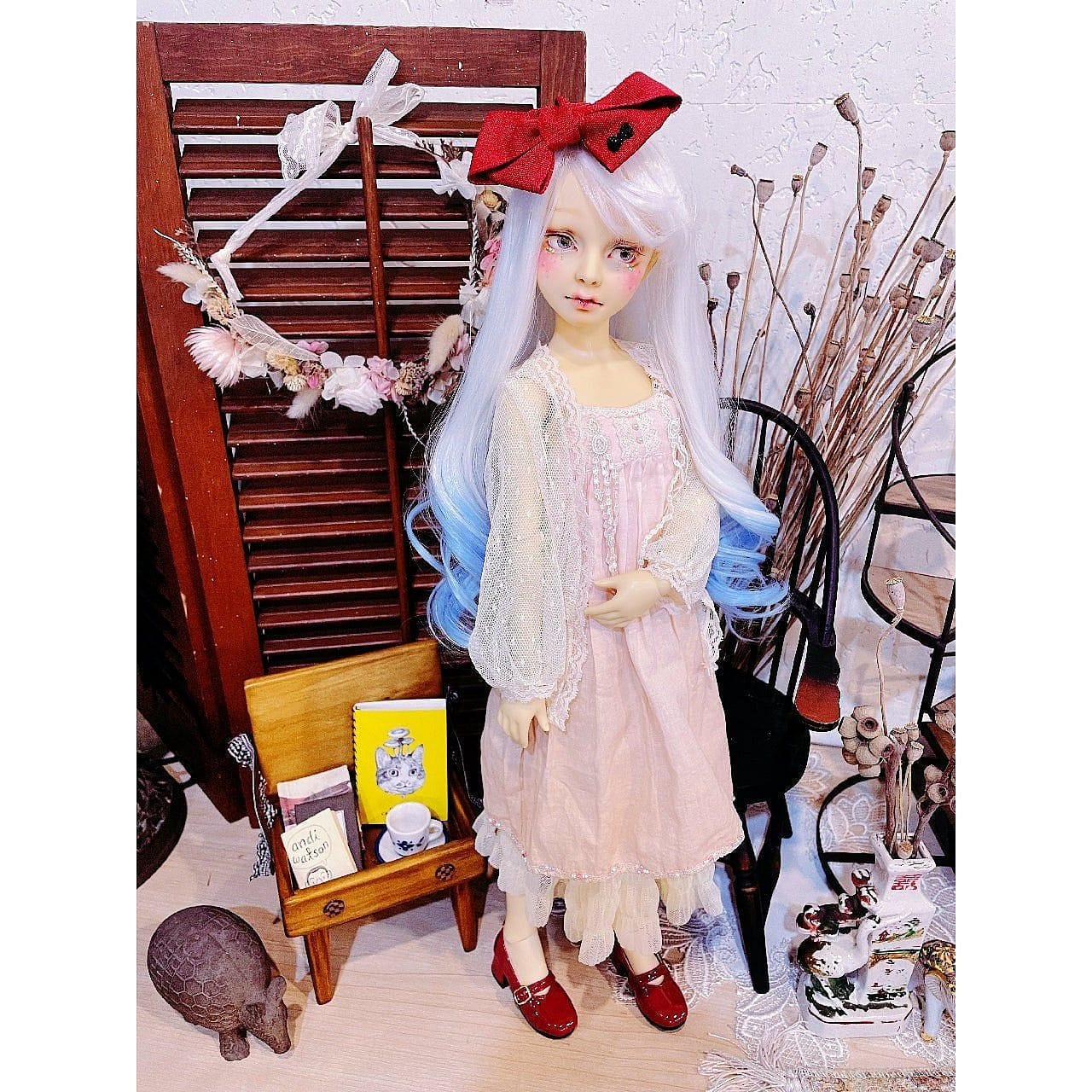 【Fatiao Doll Shop】FWS- 娃用假髮 藍白 BJD DD