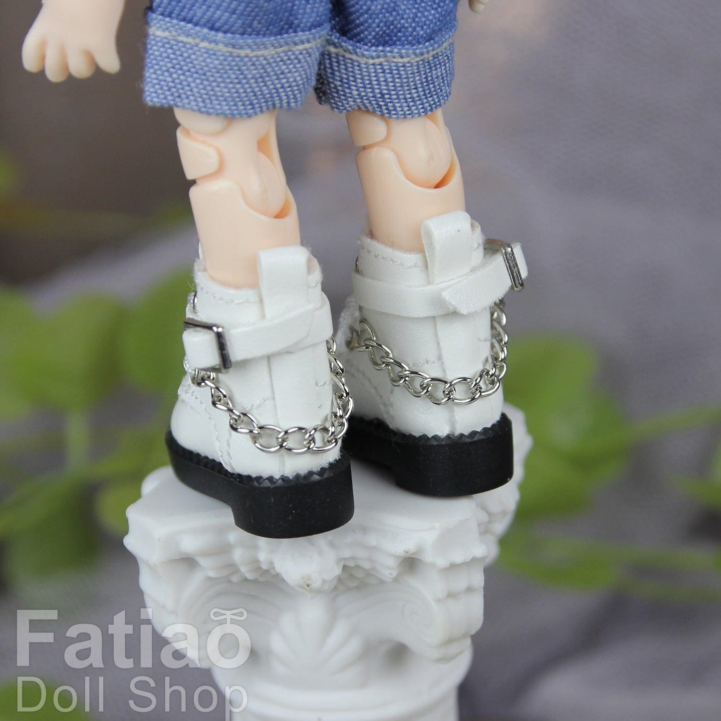 【Fatiao Doll Shop】扣帶鍊條靴 多色 / OB11 NeoBlythe 中布 花池