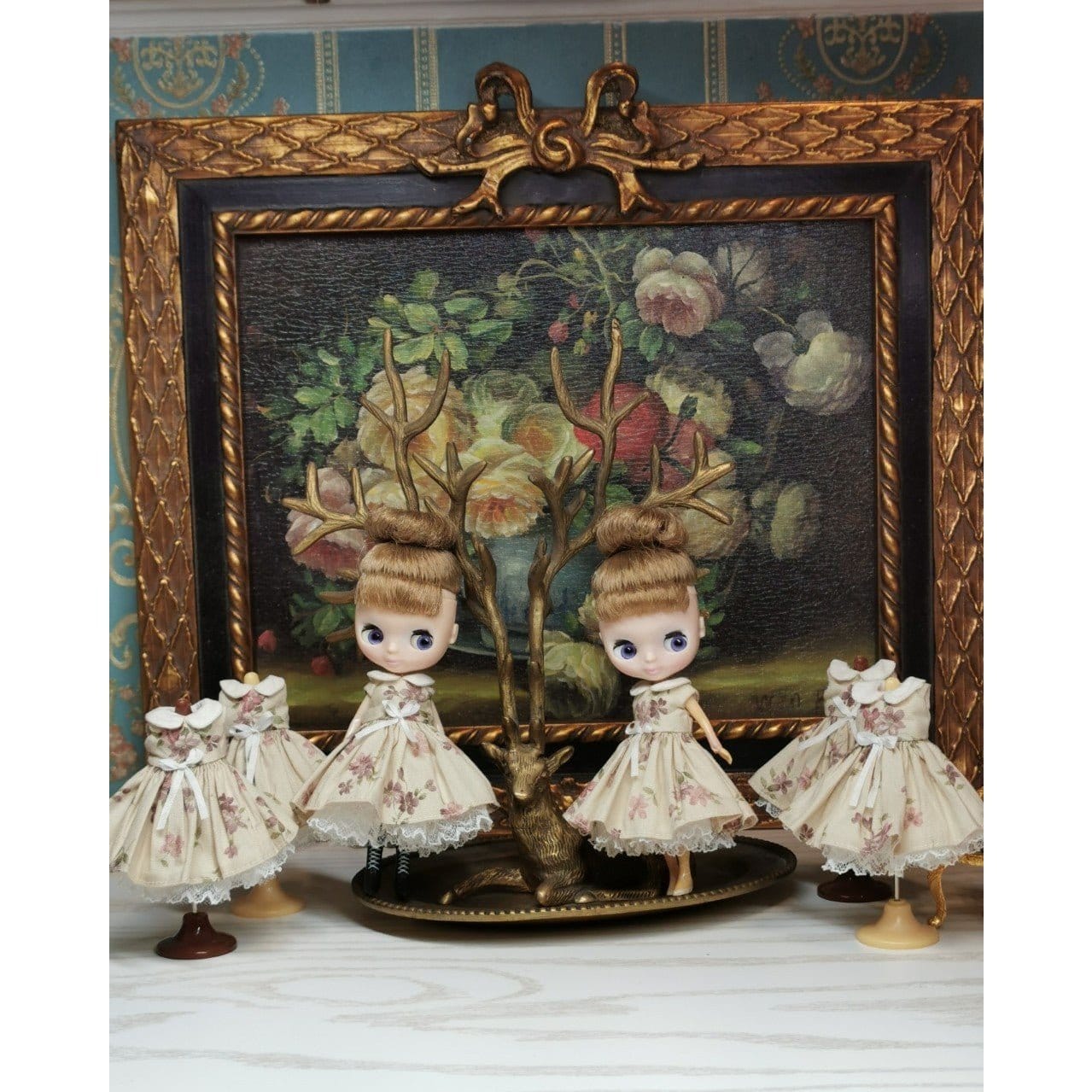 【Yenyumom】Beige Florals Dress Set / Petite Blythe