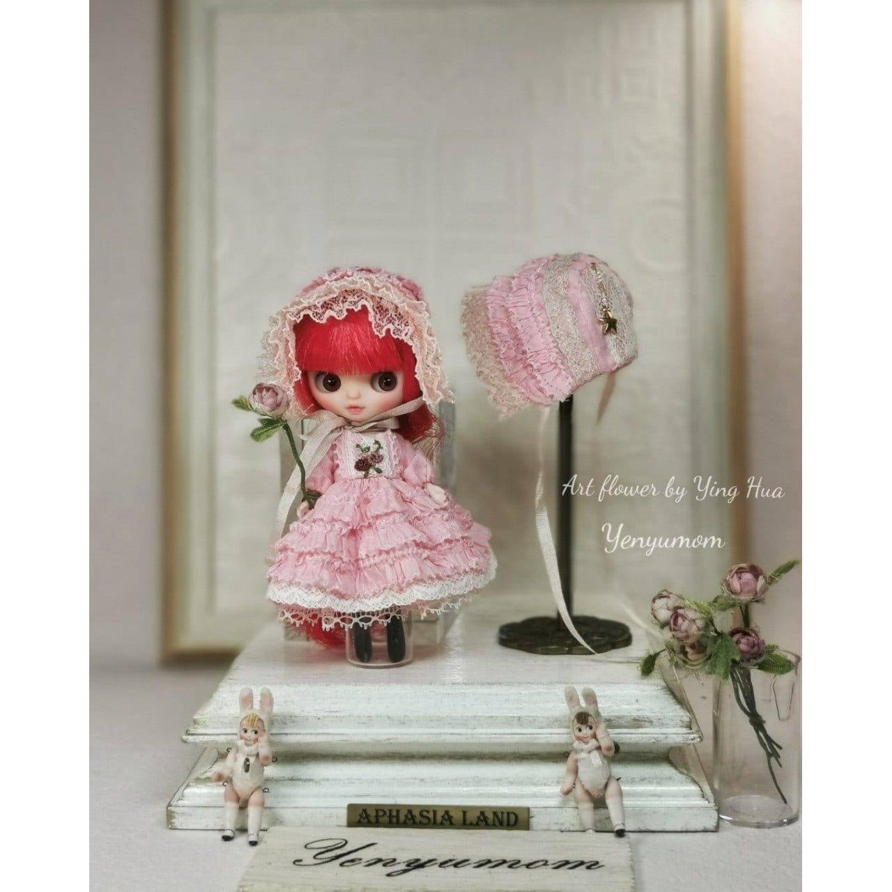 【Yenyumom】Pink Lace Dress Set / Petite Blythe
